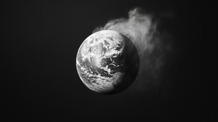 Aufkleber - Celestial Minimalism High-Resolution Earth from Orbit in Ethereal Monochrome - Space Exploration Aesthetics for Tech Branding and Educational Innovation