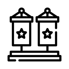 Poster - flag line icon