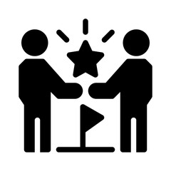 Poster - handshake glyph icon