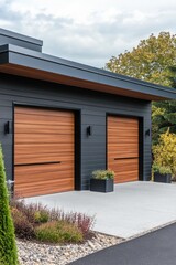 Canvas Print - Garage with Wooden Doors