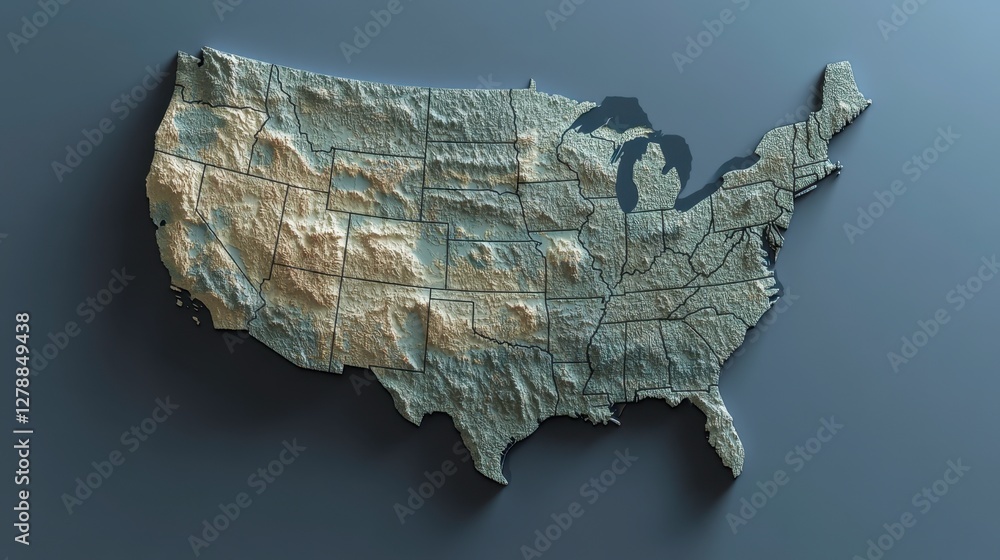 Ilustrace Create a highly detailed political map of the United States