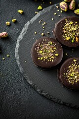 Wall Mural - Chocolate Covered Cookies with Pistachios