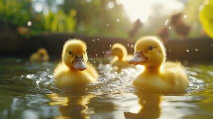 Poster - Ducks Swimming in Pond