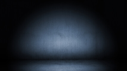 Wall Mural - abstract empty concrete wall background with light in the dark