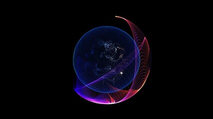 Wall Mural - a blue star with a swirling atmosphere. the magician's tool is a magic ball. abstract animation.