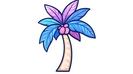 Wall Mural - vibrant minimalist flat design palm tree icon in monochromatic colors