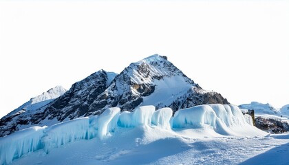 Wall Mural - frozen ice mountain on transparent background