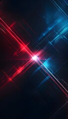 Wall Mural - abstract intersecting lines of light in red and blue