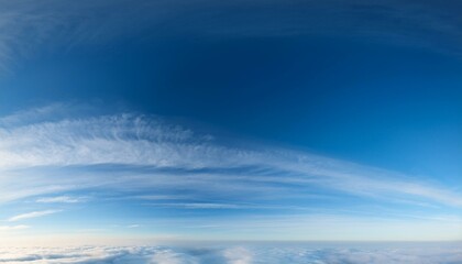 Wall Mural - Subtle stratus clouds fading into the distant horizon, with the ozone layer barely perceptib