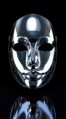 Canvas Print - A Polished Chrome Mask Reflecting Light