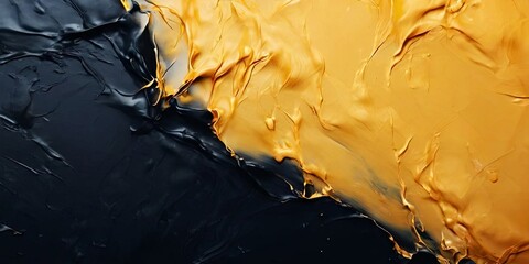 Poster - A painting with a black and yellow background