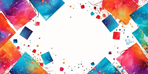 Poster - A colorful background with squares of different colors