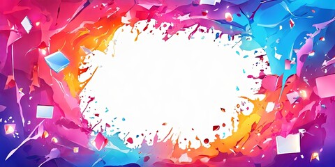 Poster - A colorful background with a white circle in the middle