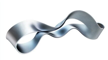 Canvas Print - Abstract Silver Ribbon Wave Design Illustration