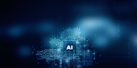2d illustration Artificial Intelligence (AI) concept