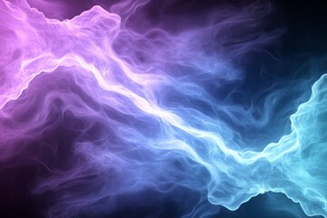 Poster - Abstract color Pink blue purple glowing light gradient flow on dark background, grainy texture website header design