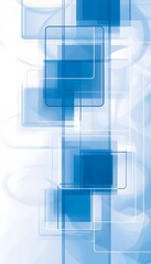 Wall Mural - blue squares and rectangles overlap on a white gradient background