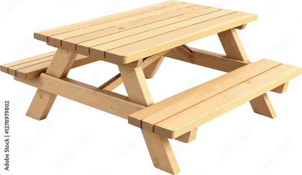 Vsai wooden picnic table isolated on white background representing ...