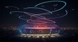 © abangaboy - Stadium at Night with Drone Light Show Colorful Display Above