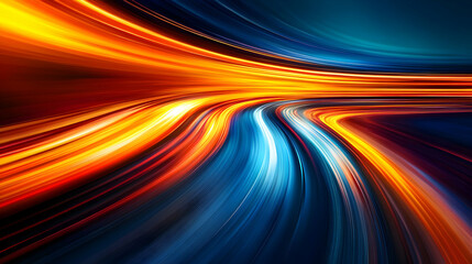 Wall Mural - abstract light trails creating dynamic movement in a vibrant color spectrum