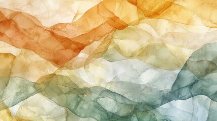 Wall Mural - colorful abstract waves in soft watercolor style for background use