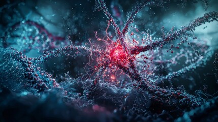 Poster - Manipulating dna strands in a microscopic lab scientific visualization digital art abstract environment