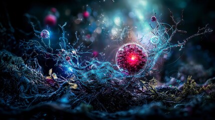 Leinwandbilder - A visual journey of innovation surreal digital art in a cosmic landscape of infinite perspective