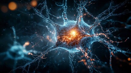 Poster - Exploring the neural network dynamics digital realm visual representation scientific environment abstract perspective