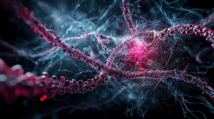 Fototapete - Artistic exploration of dna manipulation abstract visualizations in a creative digital environment