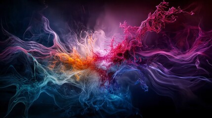 Fototapete - Visualizing emotions colorful swirls of abstract art and digital algorithms in artistic expression