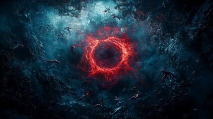 Aufkleber - Humans floating in a zero gravity sphere surreal cosmic environment digital art awe-inspiring view abstract concept