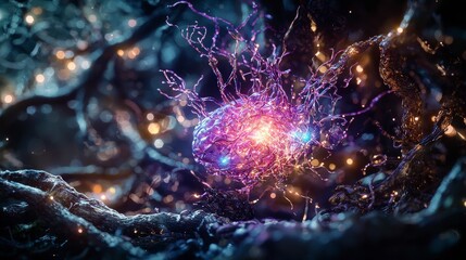 Leinwandbilder - Neuroplasticity visualization emotional brain mapping abstract environment digital art close-up conceptual insight