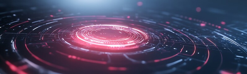 Poster - A futuristic control panel featuring Quantum AI with a glowing cyberpunk aesthetic.