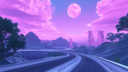Poster - Futuristic megacity featuring glowing towers and floating structures in a sci-fi setting.