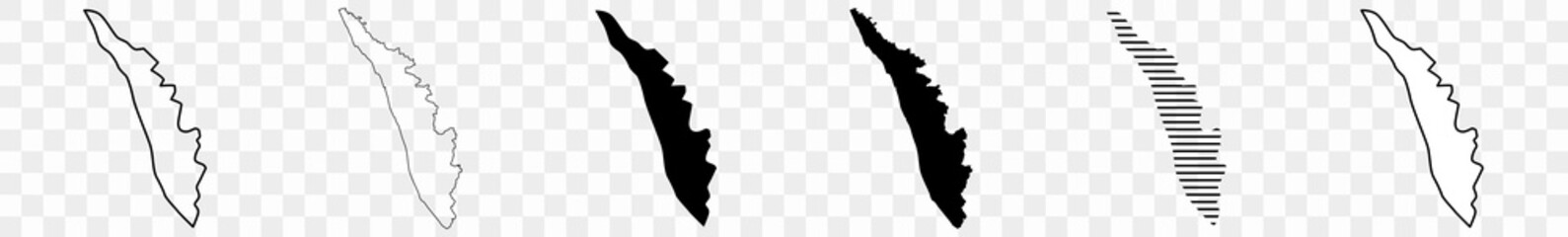 Canvas Print - kerala map black | indian state border | state country | transparent isolated | variations