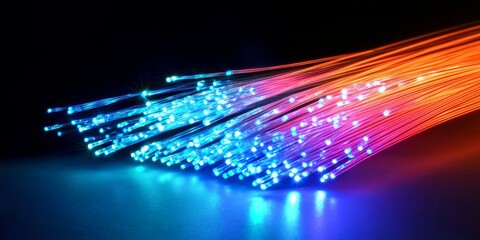 A vibrant illustration showcasing a bundle of fiber optic cables.