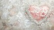 © Witch - Delicate Pink Heart with White Pearls and Flowers