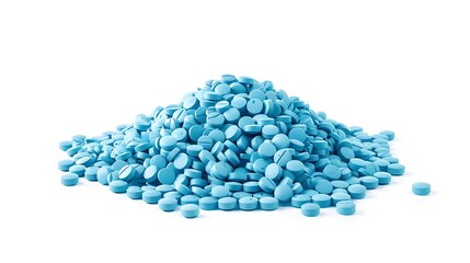 Wall Mural - Pile of pills on white background