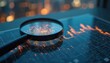 © Maryna - Magnifying lens enhances graph display showing economy status. Financial analysis, market trends. Generative AI tool supports technical trading, highlights currency exchange rates, banking,