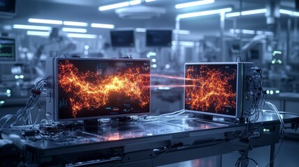 Leinwandbilder - Dynamic transfer of holographic care plans between devices in a high-tech healthcare environment