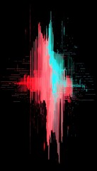 Wall Mural - pixelated colorful burst radiating from a central point on black