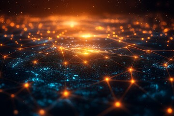 Wall Mural - abstract glowing network connection.