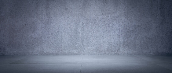 Wall Mural - smooth gray concrete wall with seamless floor surface