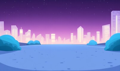 Aufkleber - A vibrant cyberpunk city scene at night illuminated by glowing neon lights.