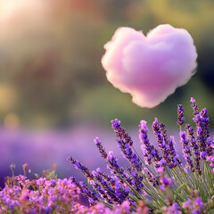 Wall Mural -  cotton candy cloud with lavender