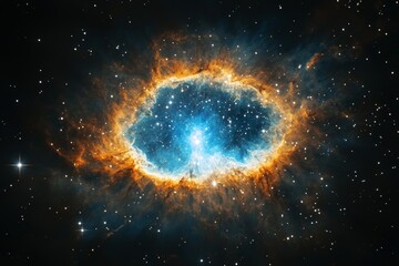 cosmic nebula with bright stars in the universe.