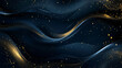 © Halfjoy - Abstract depiction of dark blue waves with golden light and sparkles