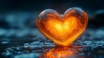 Wall Mural - Abstract glowing heart shape in a modern minimalist design