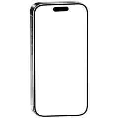 Wall Mural - photo of smartphone without background and screen. frame only. white titanium color. template for mo