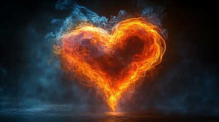 Wall Mural - Abstract glowing heart shape in a modern minimalist design